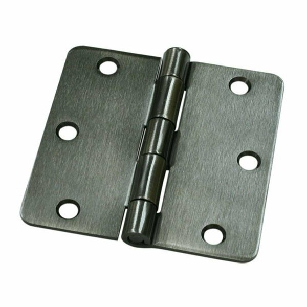 Patioplus 3.5 x 3.5 x 0.25 in. Radius Residential Hinge Thickness- Antique Nickel - Steel, 2PK PA3239956